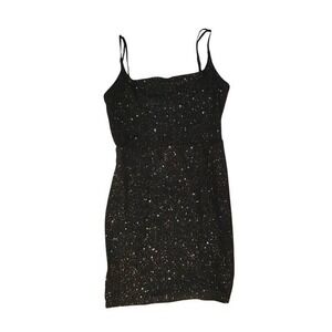 Eclipse Mini Dress‎ Sparkle Glitter Sleeveless Party Cocktail Club Black
